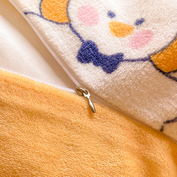 91家纺网 家纺一手货源 找家纺 沐慕 2024新款牛奶绒加厚保暖卡通印花四件套 萌萌鸭