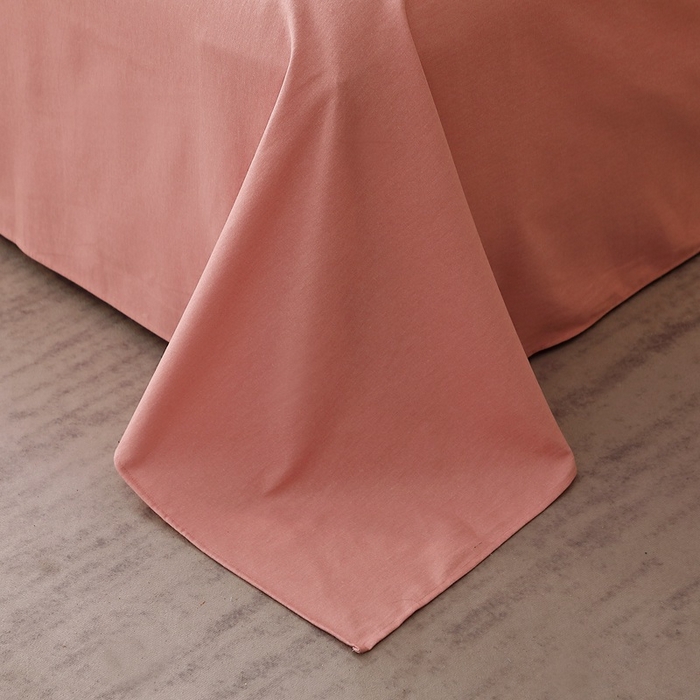 91家纺网 家纺一手货源 找家纺 晶缦家纺 2023加厚全棉纯色生态磨毛多规格单品四件套--床单 纯依-粉玉