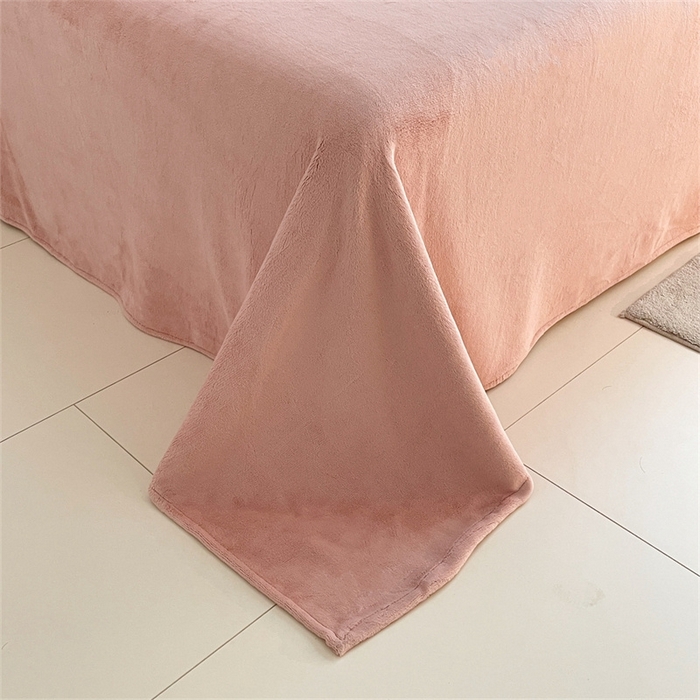 91家纺网 家纺一手货源 找家纺 古吉梦 2023新款牛奶绒纯色双拼（跑量款）四件套 奶芋色+可可粉