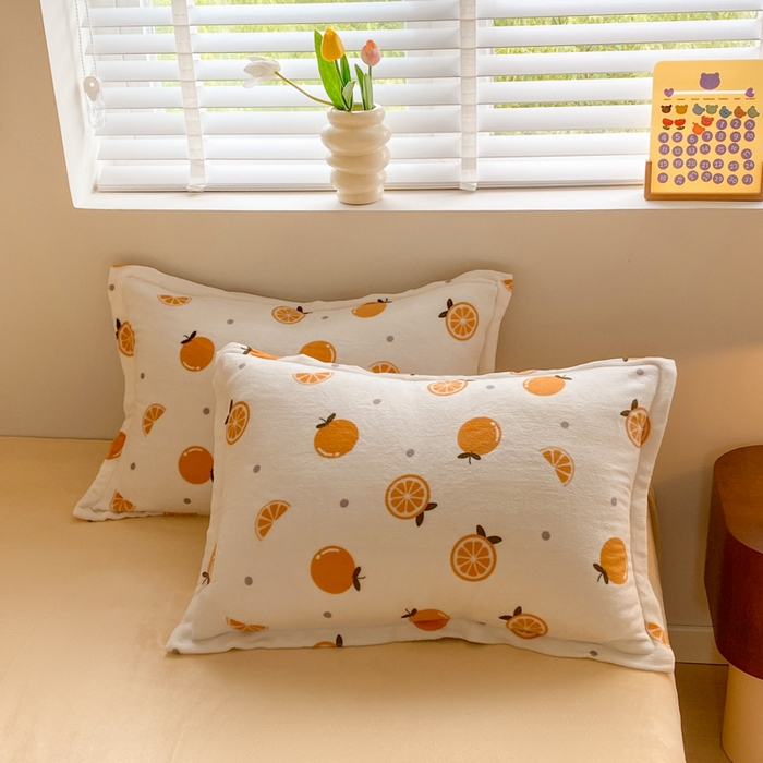 91家纺网 家纺一手货源 找家纺 沐慕 2024新款牛奶绒加厚保暖卡通印花四件套 小橙子