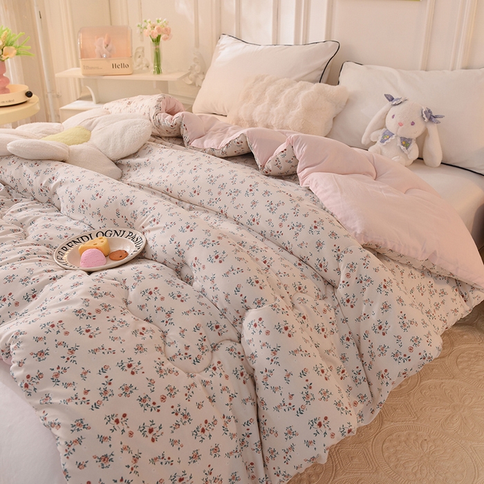 91家纺网 家纺一手货源 找家纺 妖妖家纺 2023妖妖超柔水洗双层纱冬被 蜜苑