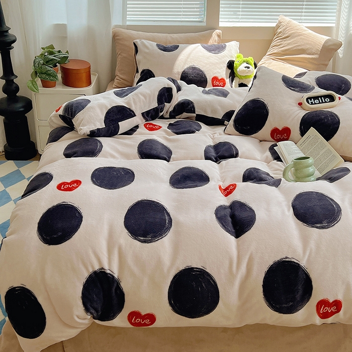 91家纺网 家纺一手货源 找家纺 三朵家纺 2023年牛奶绒小清新系列四件套 浩瀚星河