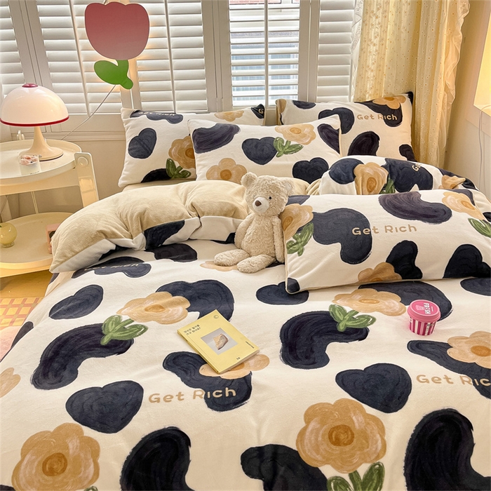 91家纺网 家纺一手货源 找家纺 古吉梦 2023新增牛奶绒印花（跑量款） 时尚花语