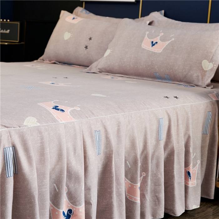 91家纺网 家纺一手货源 找家纺 优家居 2023新款床裙三件套 皇冠