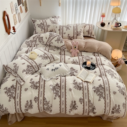 91家纺网 家纺一手货源 找家纺 （总）顾里家纺 2023新款ins少女保暖牛奶绒四件套第二批