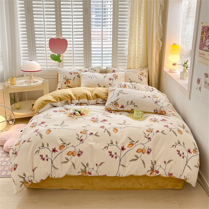 91家纺网 家纺一手货源 找家纺 古吉梦 2023新增牛奶绒印花（跑量款） 花蔓藤