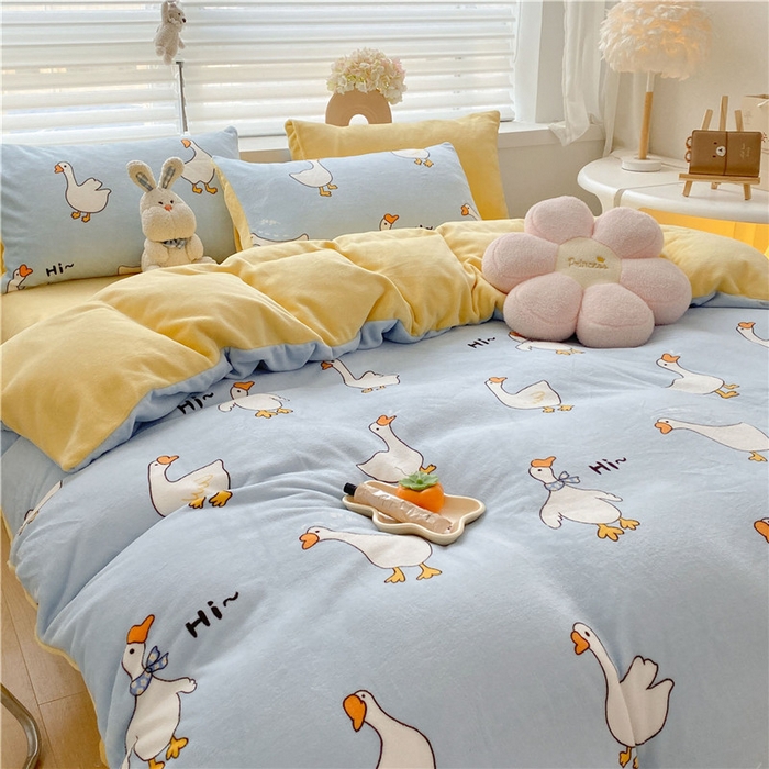 91家纺网 家纺一手货源 找家纺 古吉梦 2023新增牛奶绒印花（跑量款） 大白鹅