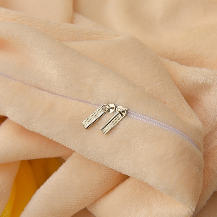 91家纺网 家纺一手货源 找家纺 简爱2025新款纯色双拼牛奶绒四件套被套（跑量款）直播 柠檬黄奶油