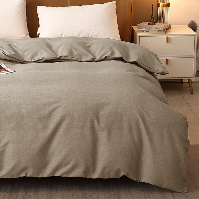 91家纺网 家纺一手货源 找家纺 晶缦家纺 2023加厚全棉纯色生态磨毛多规格单品四件套--被套 纯依-时尚灰