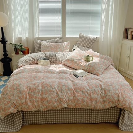 91家纺网 家纺一手货源 找家纺 （总）三朵家纺 2023年牛奶绒小清新系列四件套