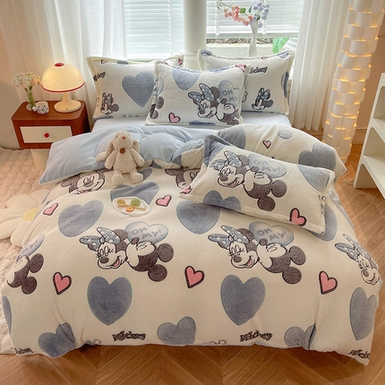 妖妖家纺 2023新款妖妖雪花绒单品三四件套 亲亲米妮