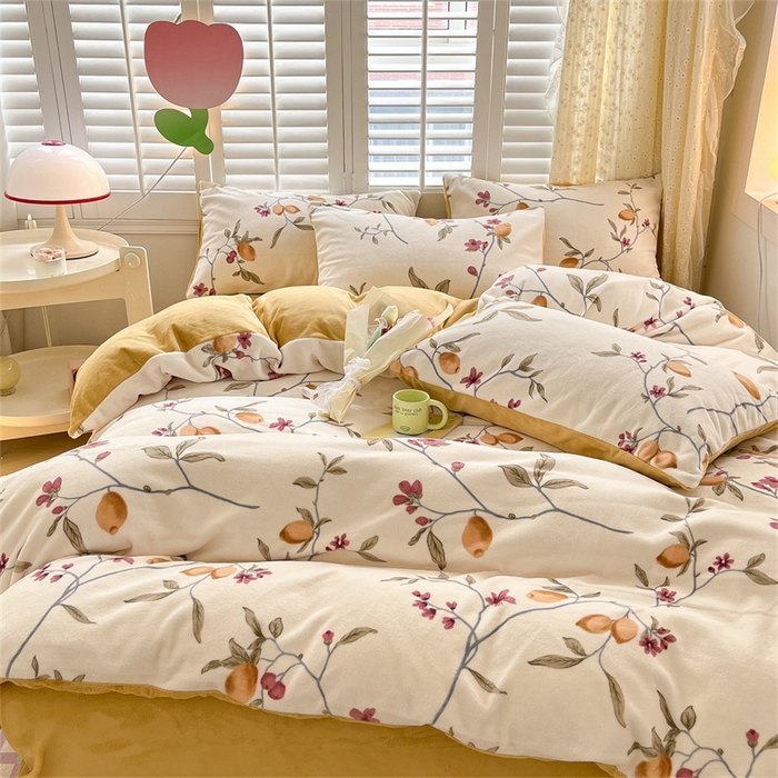 91家纺网 家纺一手货源 找家纺 古吉梦 2023新增牛奶绒印花（跑量款） 花蔓藤