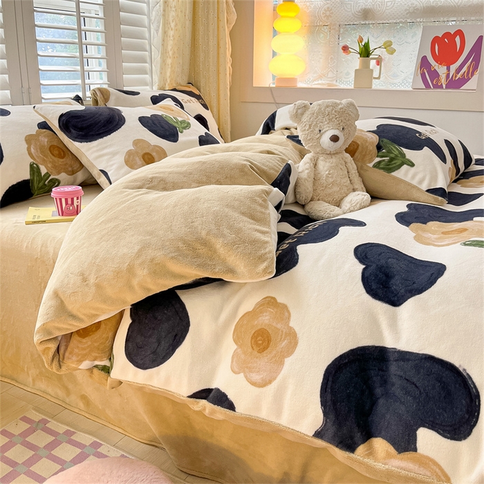 91家纺网 家纺一手货源 找家纺 古吉梦 2023新增牛奶绒印花（跑量款） 时尚花语