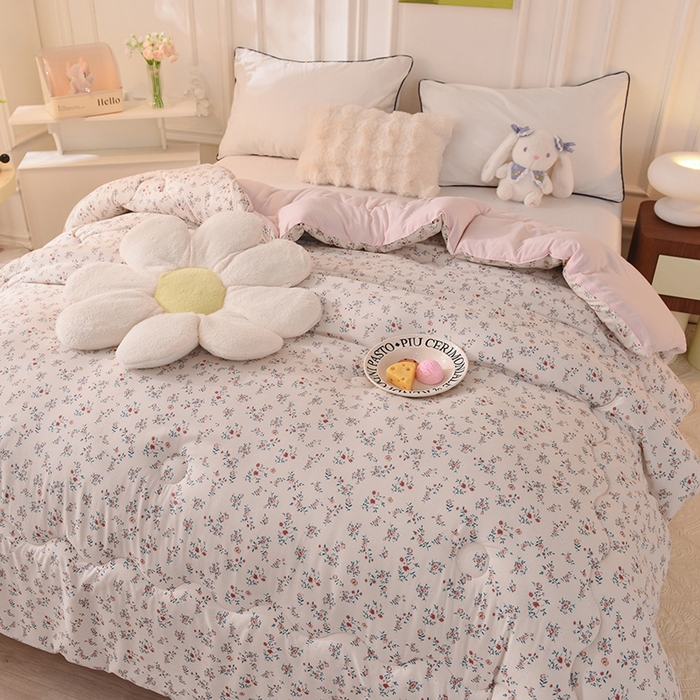 91家纺网 家纺一手货源 找家纺 妖妖家纺 2023妖妖超柔水洗双层纱冬被 蜜苑