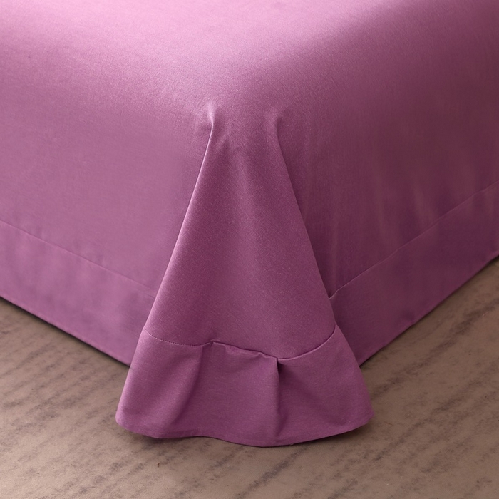 91家纺网 家纺一手货源 找家纺 晶缦家纺 2023加厚全棉纯色生态磨毛多规格四件套 纯依-魅紫