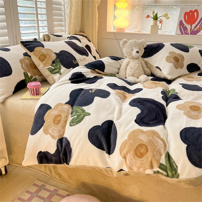 91家纺网 家纺一手货源 找家纺 古吉梦 2023新增牛奶绒印花（跑量款） 时尚花语