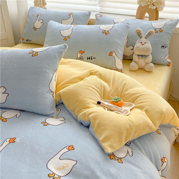 91家纺网 家纺一手货源 找家纺 古吉梦 2023新增牛奶绒印花（跑量款） 大白鹅