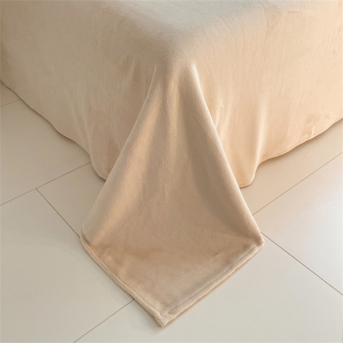 91家纺网 家纺一手货源 找家纺 古吉梦 2023新款牛奶绒纯色双拼（跑量款）四件套 清澈蓝+香槟