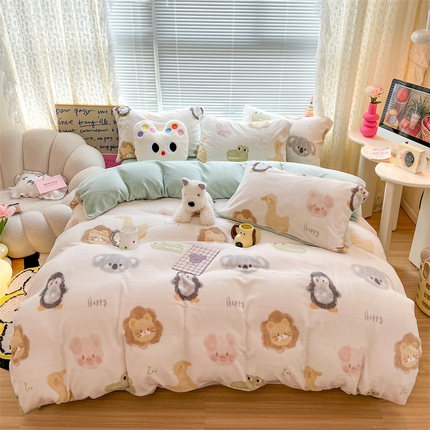 91家纺网 家纺一手货源 找家纺 （总）顾里家纺 2023新款ins少女保暖牛奶绒四件套第二批