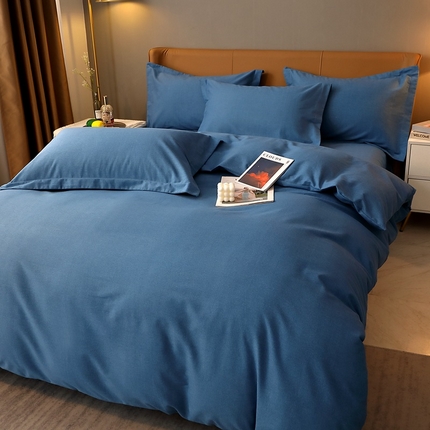 总-2024新款纯色多规格全棉生态磨毛四件套素色纯棉磨毛四件套三件套