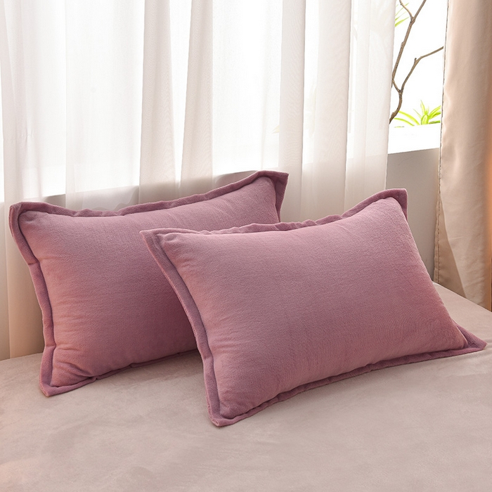 91家纺网 家纺一手货源 找家纺 简爱2025新款纯色双拼牛奶绒四件套被套（跑量款）直播 优雅紫灰