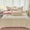 91家纺网 家纺一手货源 找家纺 慕晨纯色牛奶绒法莱绒拼色三四件套单被套 奶白+奶油粉