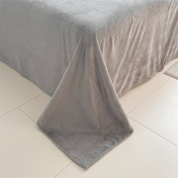 91家纺网 家纺一手货源 找家纺 古吉梦 2023新款牛奶绒纯色双拼（跑量款）四件套 香草灰+经典灰