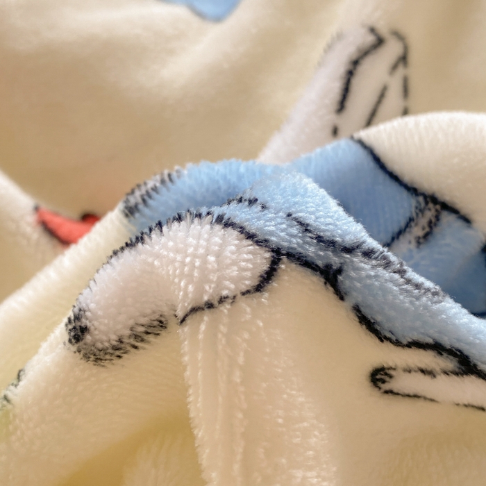 91家纺网 家纺一手货源 找家纺 沐慕 2024新款牛奶绒加厚保暖卡通印花四件套 花丛兔兔