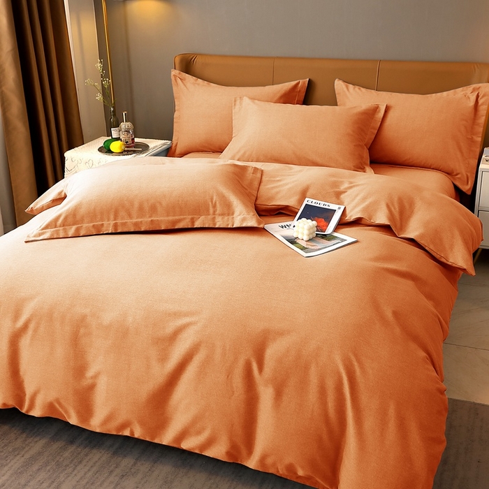 91家纺网 家纺一手货源 找家纺 总-2024新款纯色多规格全棉生态磨毛四件套素色纯棉磨毛四件套三件套