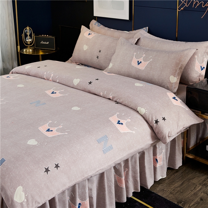 91家纺网 家纺一手货源 找家纺 优家居 2023新款床裙三件套 皇冠