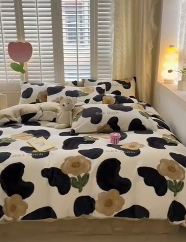 91家纺网 家纺一手货源 找家纺 古吉梦 2023新增牛奶绒印花（跑量款） 时尚花语