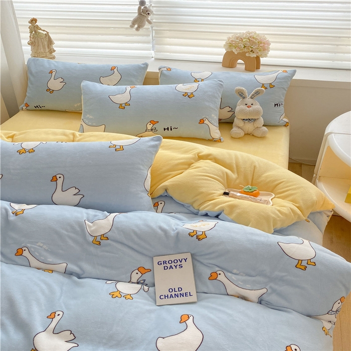 91家纺网 家纺一手货源 找家纺 古吉梦 2023新增牛奶绒印花（跑量款） 大白鹅