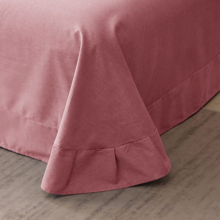 91家纺网 家纺一手货源 找家纺 晶缦家纺 2023加厚全棉纯色生态磨毛多规格四件套 纯依-豆沙