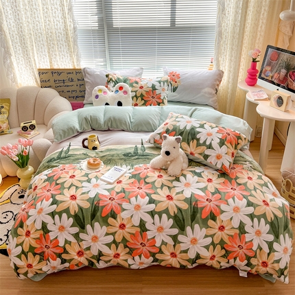 （总）顾里家纺 新款ins少女保暖牛奶绒四件套第二批