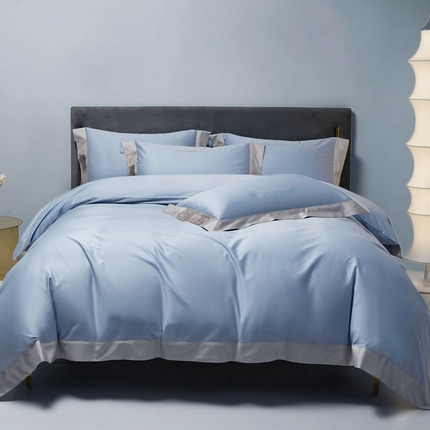 爱缦 2023新款极光系列100支澳棉四件套风格二 迷雾蓝