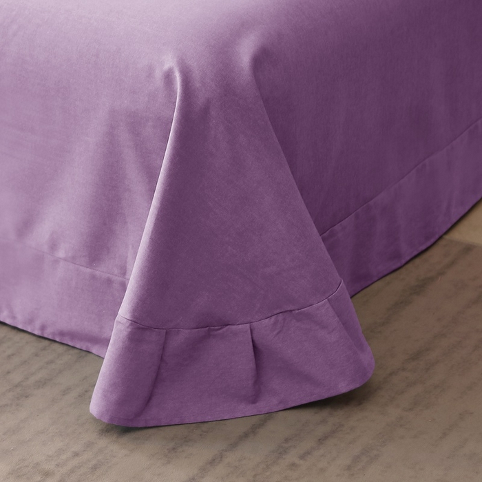 91家纺网 家纺一手货源 找家纺 晶缦家纺 2023加厚全棉纯色生态磨毛多规格四件套 纯依-丁香紫