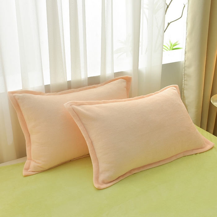 91家纺网 家纺一手货源 找家纺 简爱2025新款纯色双拼牛奶绒四件套被套（跑量款）直播 奶油橄榄绿