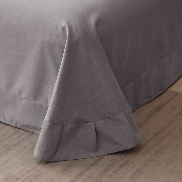 91家纺网 家纺一手货源 找家纺 晶缦家纺 2023加厚全棉纯色生态磨毛多规格四件套 纯依-银灰