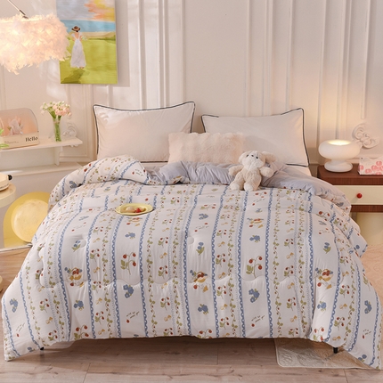 妖妖家纺 2023妖妖超柔水洗双层纱冬被 碎花嫣