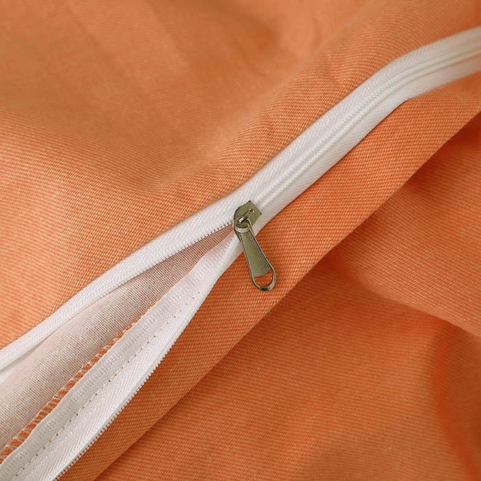 91家纺网 家纺一手货源 找家纺 晶缦家纺 2023加厚全棉纯色生态磨毛多规格单品四件套--床笠 纯依-时尚桔