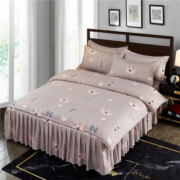 91家纺网 家纺一手货源 找家纺 优家居 2023新款床裙三件套 皇冠