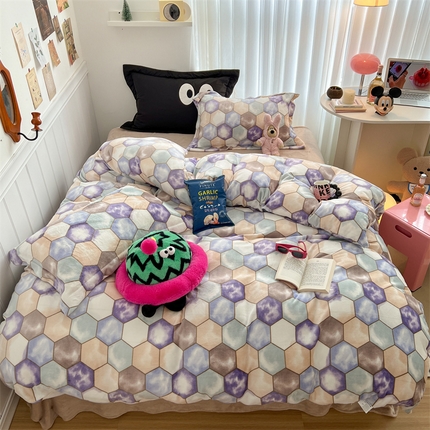 91家纺网 家纺一手货源 找家纺 （总）顾里家纺 2023新款ins少女保暖牛奶绒四件套第二批