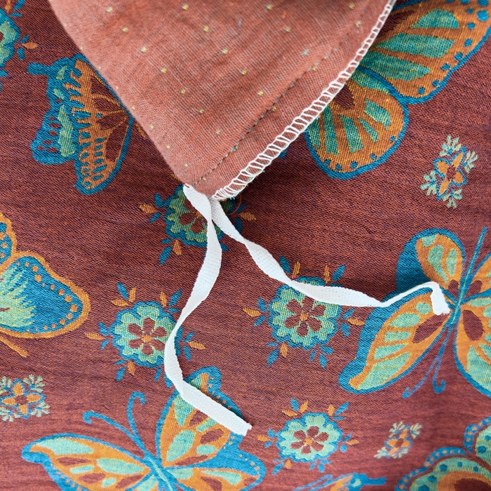 91家纺网 家纺一手货源 找家纺 小欢喜 新款色织全棉双层纱四件套直播爆款 蝶舞-红