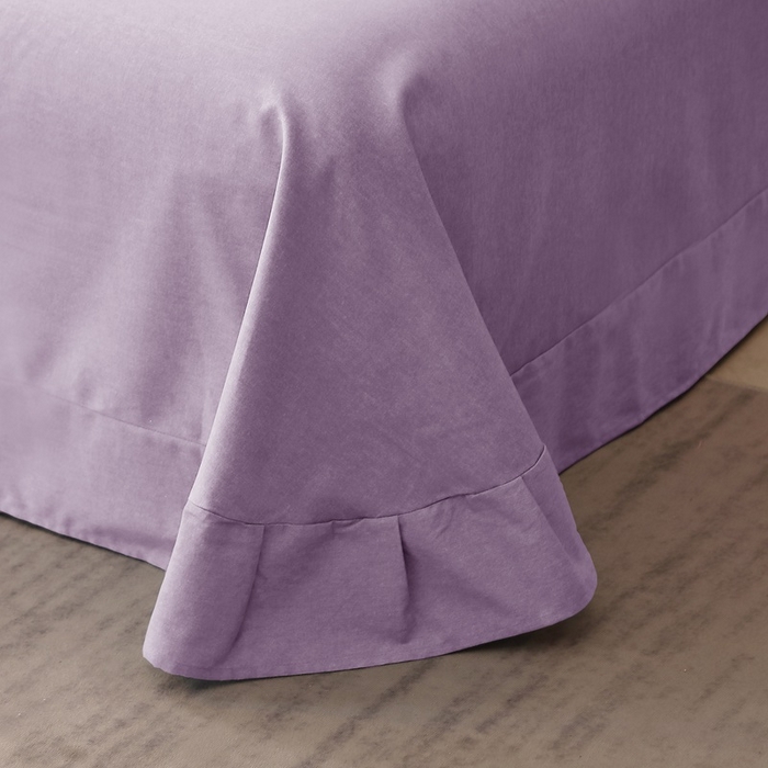 91家纺网 家纺一手货源 找家纺 晶缦家纺 2023加厚全棉纯色生态磨毛多规格四件套 纯依-浅紫