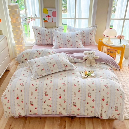 妖妖家纺 2023新款牛奶绒四件套 寻花梦