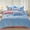 91家纺网 家纺一手货源 找家纺 慕晨纯色牛奶绒法莱绒拼色三四件套单被套 奶油蓝+奶油粉