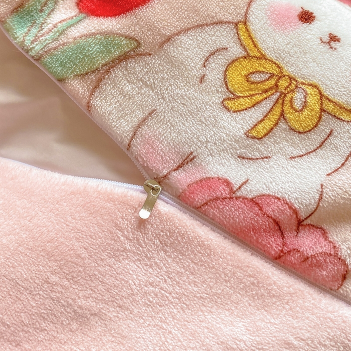 91家纺网 家纺一手货源 找家纺 沐慕 2024新款牛奶绒加厚保暖卡通印花四件套 莫奈花园