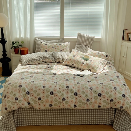 91家纺网 家纺一手货源 找家纺 （总）三朵家纺 2023年牛奶绒小清新系列四件套