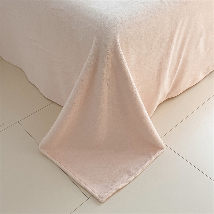 91家纺网 家纺一手货源 找家纺 古吉梦 2023新款牛奶绒纯色双拼（跑量款）四件套 可可粉+香蕉玉