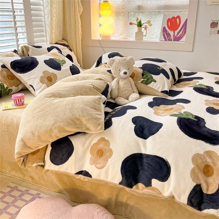 91家纺网 家纺一手货源 找家纺 古吉梦 2023新增牛奶绒印花（跑量款） 时尚花语